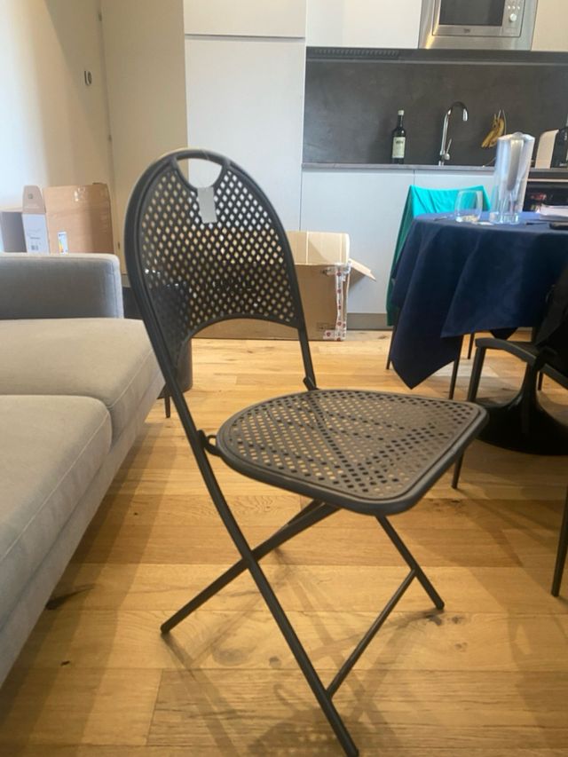 Sedia pieghevole in ferro color antracite