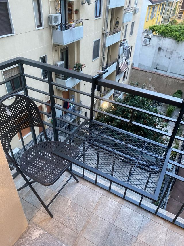 Sedia pieghevole in ferro color antracite