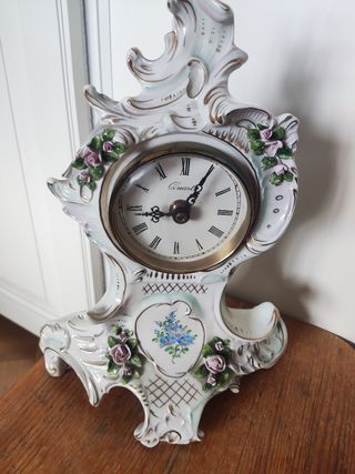 Reloj de sobremesa vintage porcelana SITZENDORF