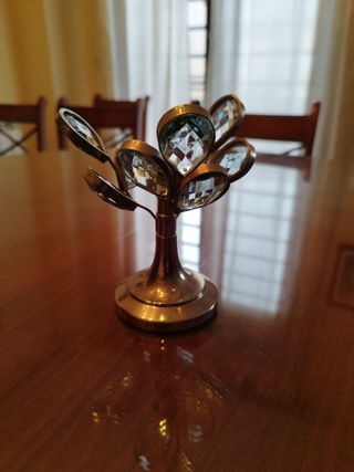 Candelabro metal y cristal