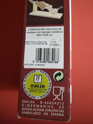 JAMONERO DE MADERA Y HERRAJES COLUMNA CURVADA