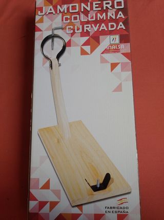 JAMONERO DE MADERA Y HERRAJES COLUMNA CURVADA