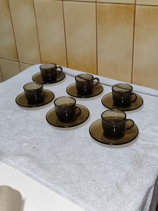 juego de 6 tazas moka con platillos 9cl Vereco