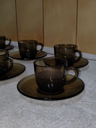 juego de 6 tazas moka con platillos 9cl Vereco