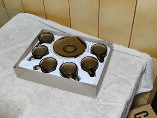 juego de 6 tazas moka con platillos 9cl Vereco