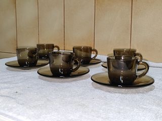 juego de 6 tazas moka con platillos 9cl Vereco