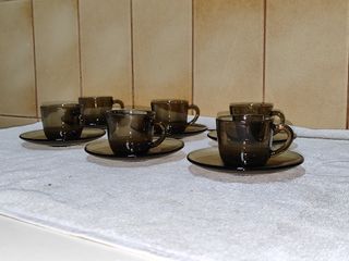 juego de 6 tazas moka con platillos 9cl Vereco