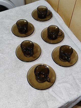 juego de 6 tazas moka con platillos 9cl Vereco