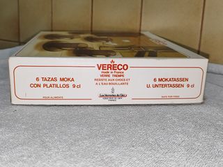 juego de 6 tazas moka con platillos 9cl Vereco