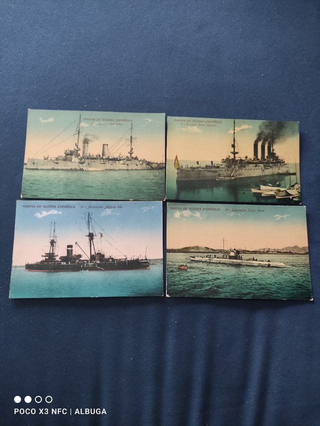 4 Postales Marina de guerra.
