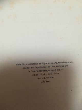 Libro Historia de Inglaterra de 1943