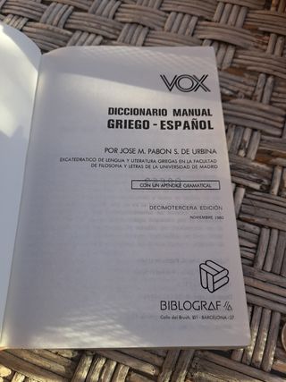 Diccionario manual Griego Español Vox