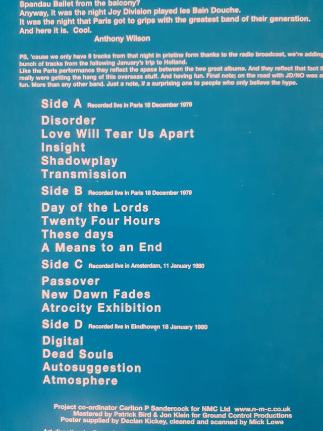 Joy División "Les Bains Douches". Doble vinilo