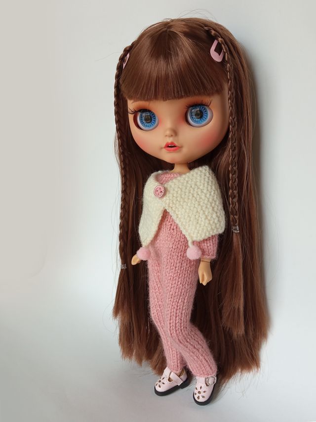 Mono rosa con poncho - Blythe