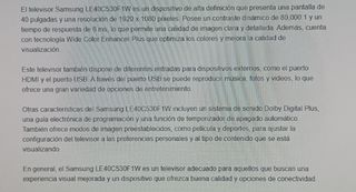 TV SAMSUNG LE40C530F1W 40"