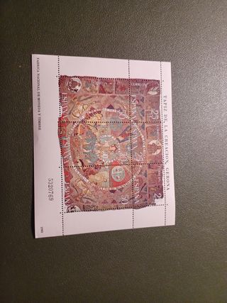 Hoja bloque España tapiz de la creacion