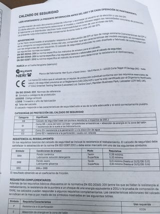 Zapatos de Seguridad sin estrenar 