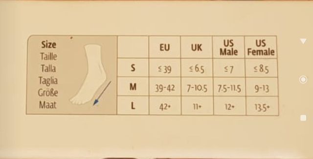 Cavigliera ortopedica, arto sinistro, taglia M