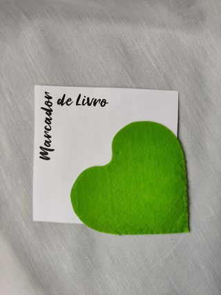 Marcador de Livro de Canto Coração Verde