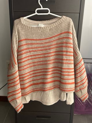 Jersey lana naranja y arena 
