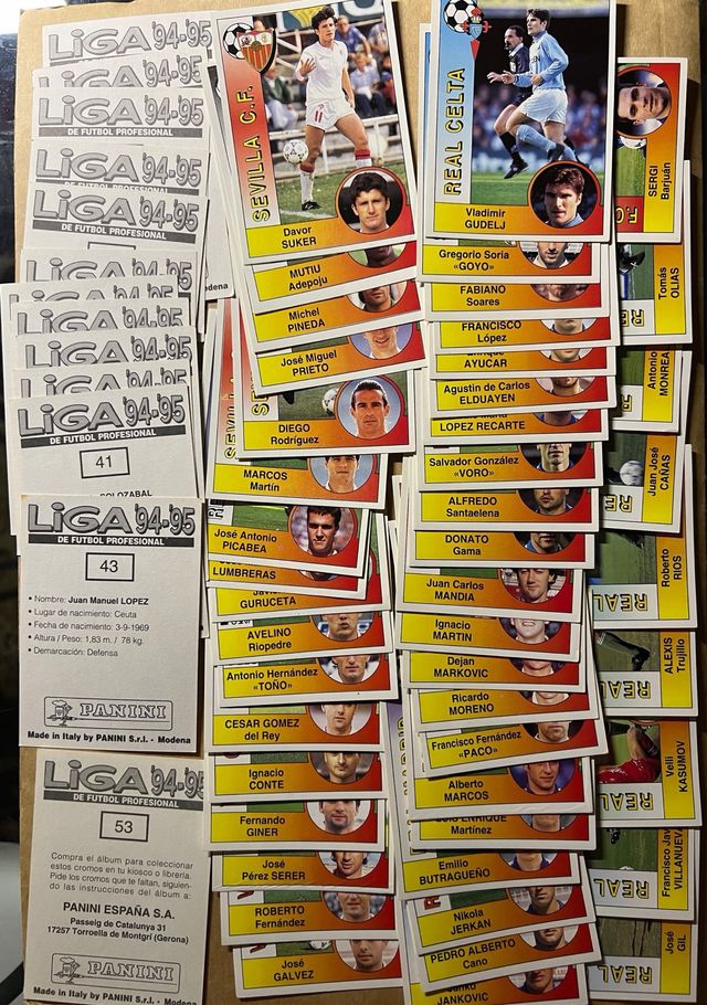 Lote 61 cromos Liga 94-95 Panini