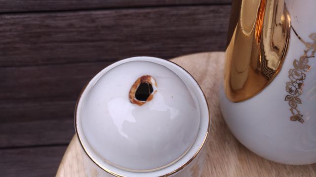 Juego de café de porcelana vintage. Años 70.