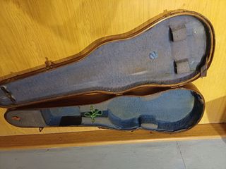 Estuche violin de madera muy antiguo 