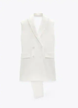 VESTIDO CHALECO BLANCO LAZO E.LIMITADA ZARA