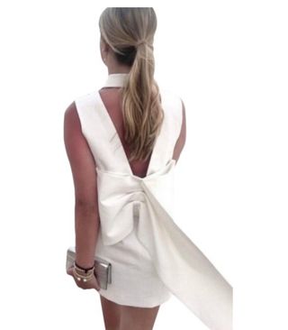 VESTIDO CHALECO BLANCO LAZO E.LIMITADA ZARA