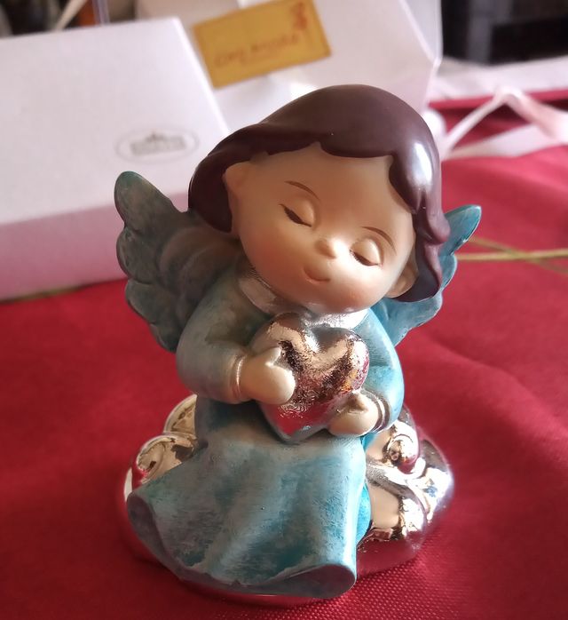 Angioletto azzurro e argento scatola regalo NUOVO