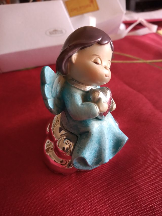 Angioletto azzurro e argento scatola regalo NUOVO