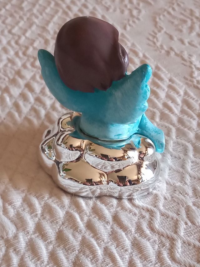 Angioletto azzurro e argento scatola regalo NUOVO