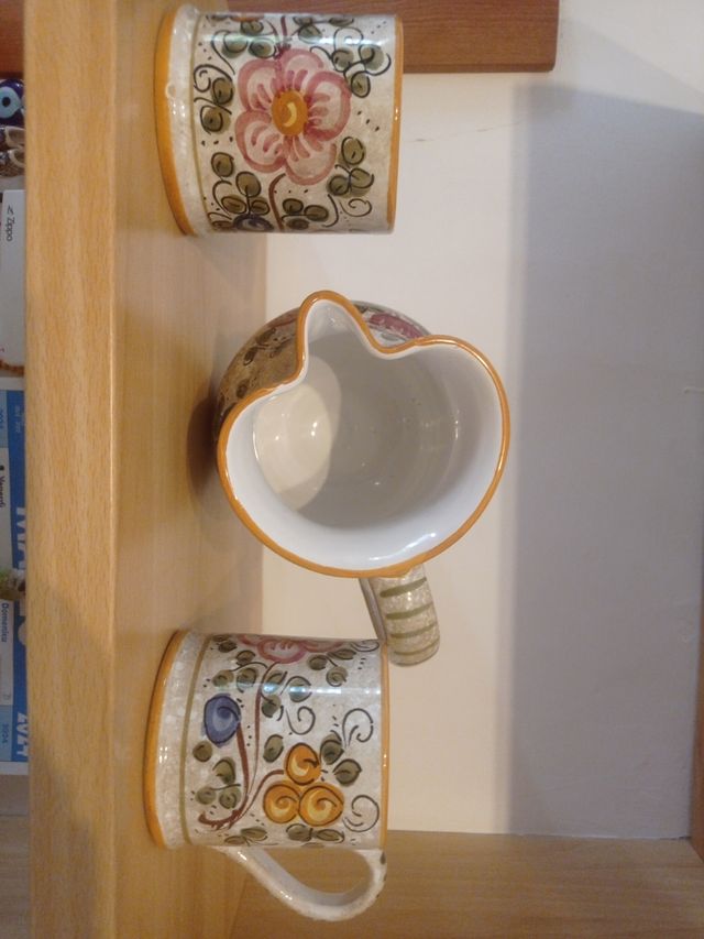 Brocca +bicchieri ceramica
