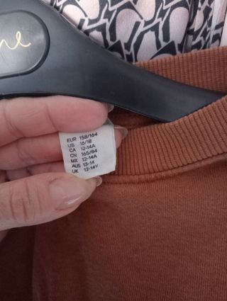 Sudadera marrón unisex niño 12-14 