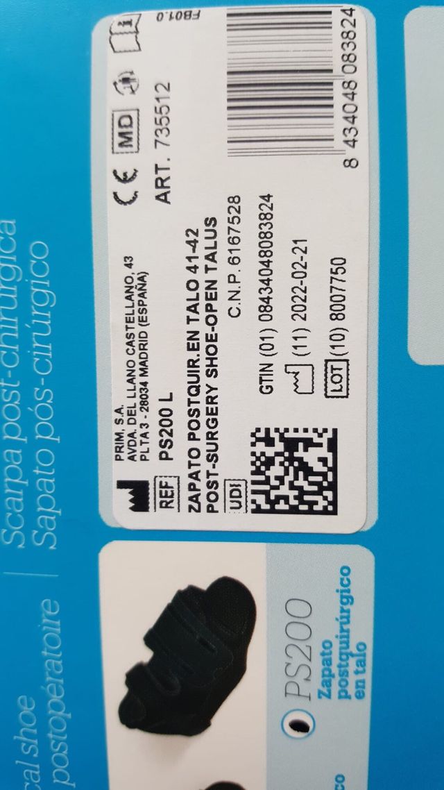 Zapato Postquirúrgico Talla 42