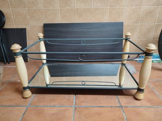 Mesa de centro vintage + cristal