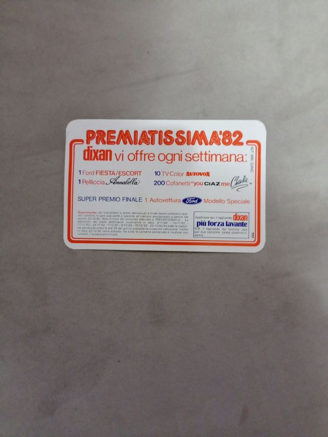 Cartolina concorso Premiatissima '82