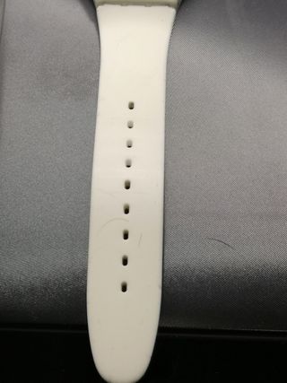 reloj swatch swiss blanco transparente
