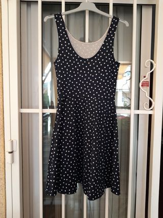 Vestido tirantes lunares azul marino