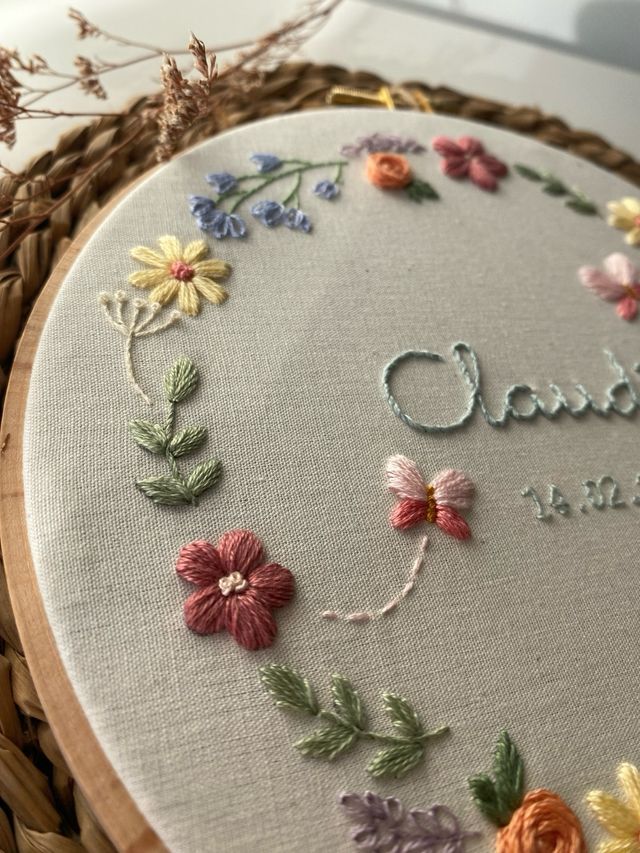 Bastidor bordado personalizado nombre