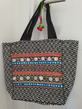 Bolso tipo boho étnico grande sin usar