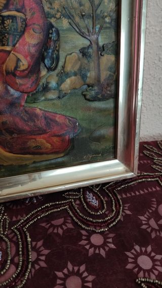 ANTIGUO CUADRO GEISHA TRIDIMENSIONAL 