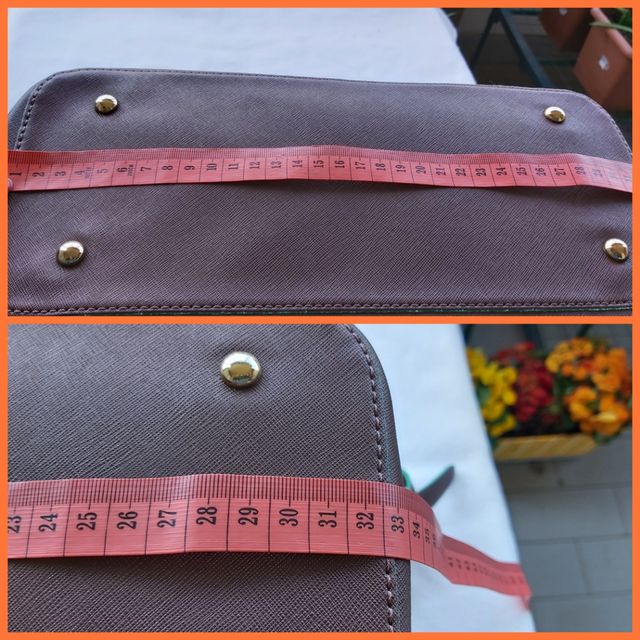 Borsa a secchiello marrone e verde