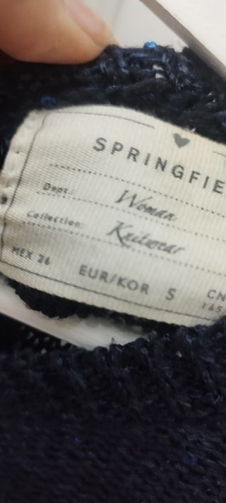 Jersey azul marino,Springfield. Talla S.