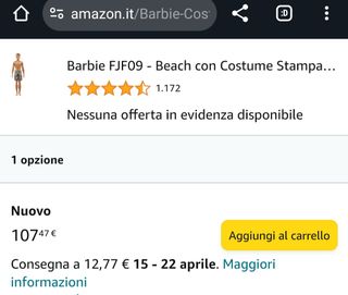 Barbie FJF09- Beach con Costume Stampato Colorato