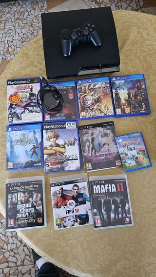 PlayStation 3 Slim + juegos PS2, PS3 y PS4
