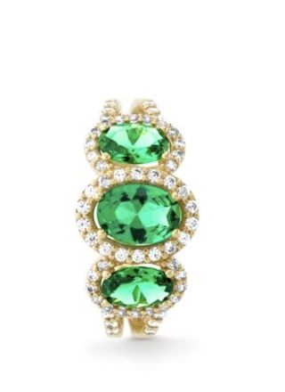 Anillo Oro Macizo Piedras Verdes