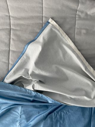 Colcha reversible azul verano cama o sofá grande