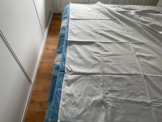 Colcha reversible azul verano cama o sofá grande