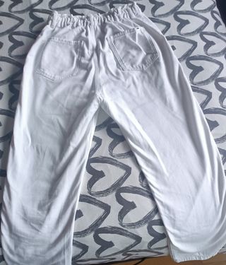Pantalón boyfriend zara blanco